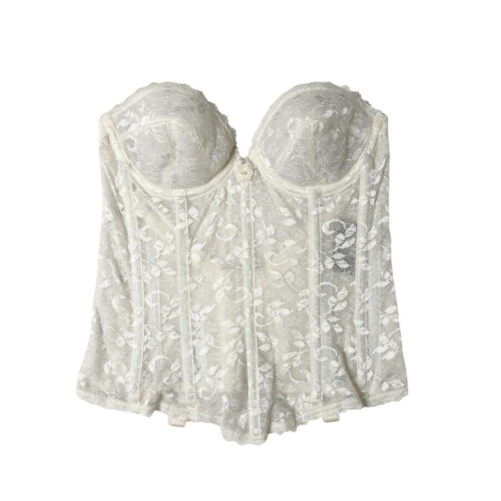 vintage Carnival white lace bustier corset